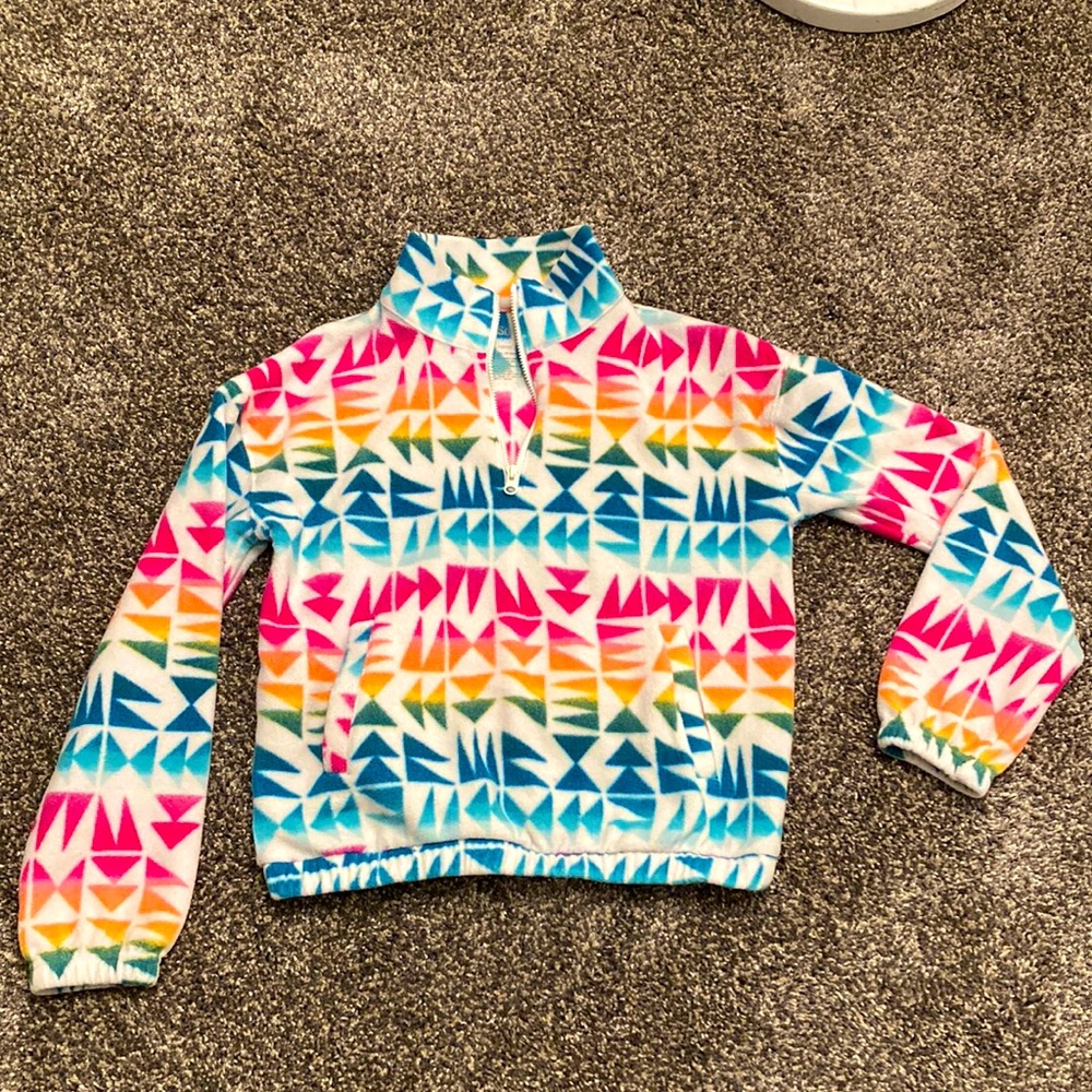 Girls SO Fleece Colorful Print Sweater